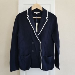 NWT 41 Hawthorn Stitch Fix Navy Blue Knit Pea Coat Sweater Jacket size S